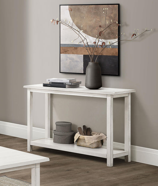 Payne Console Table - Distressed White