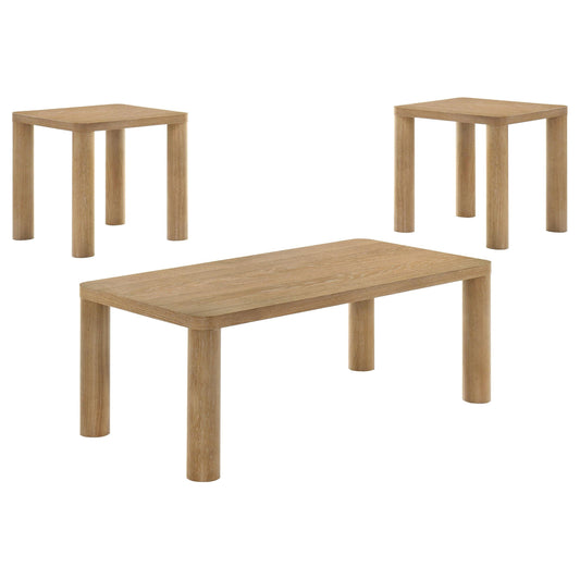 Castlewood Coffee Table Set in Light Oak - Coaster Furniture
