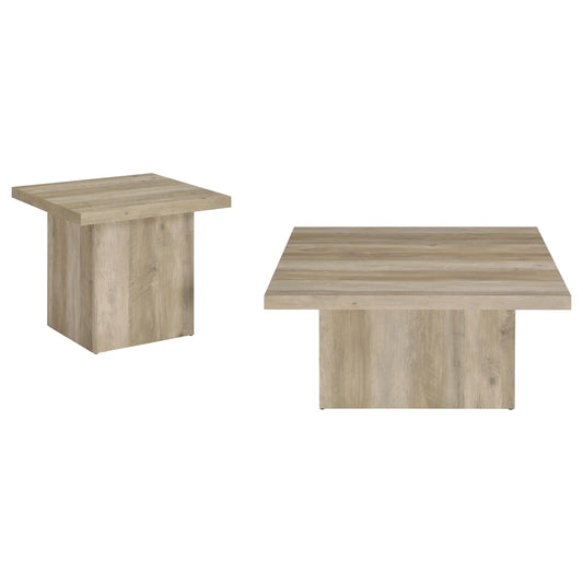 Devar Coffee Table Set in Distressed Pine - Coaster Furniture