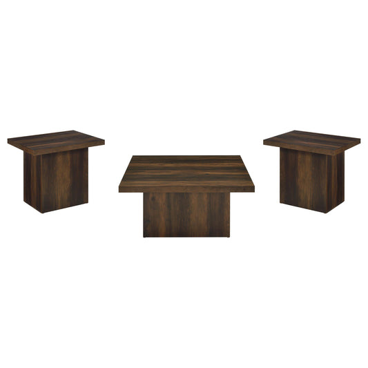 Devar Coffee Table Set in Dark Pine - Coaster Furniture