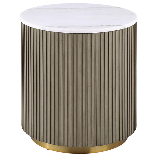 Jason End Table in White Marble - Coaster Furniture