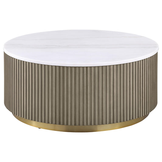 Jason Coffee Table in White Marble - Coaster Furniture