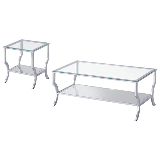 Saide Coffee Table 2-Piece Set in Chrome - Coaster Furniture