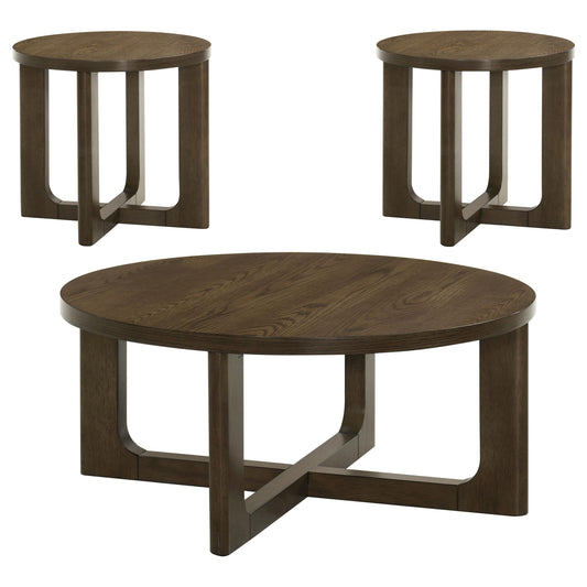 Kessler Coffee Table Set in Brown - Coaster Furniture