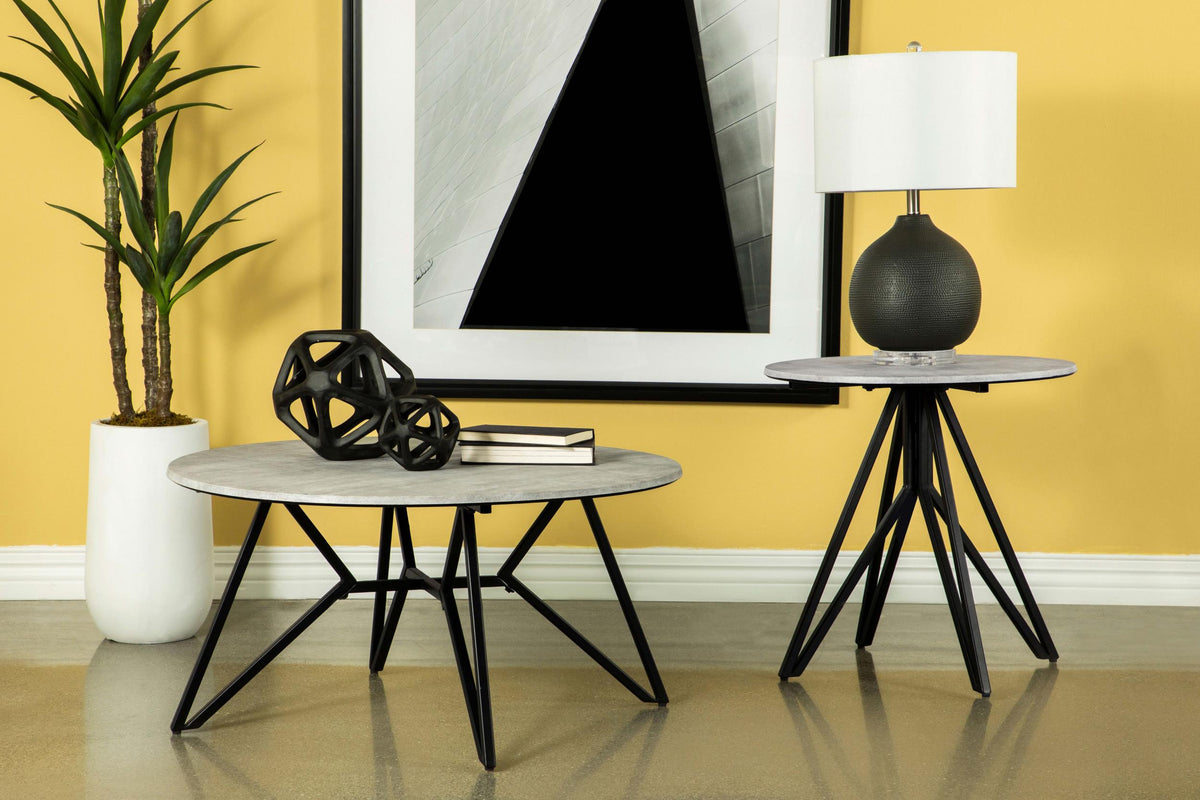 Hadi End Table in Cement - Coaster Furniture