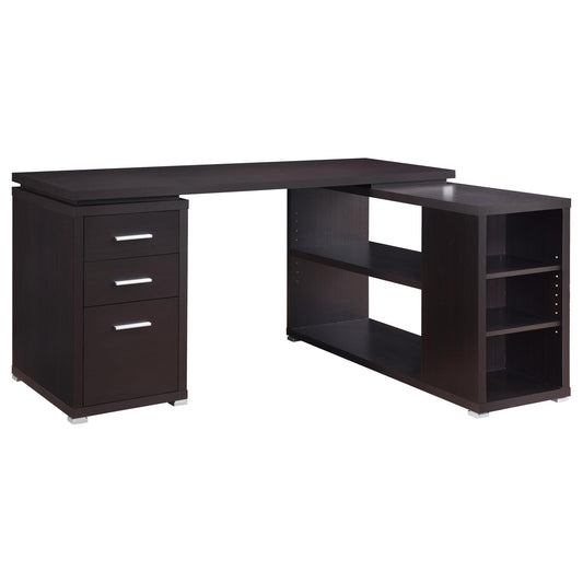 Theo L-Shape Desk in Weathered Grey - Coaster Furniture