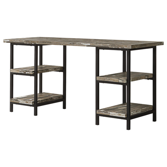 Kemper Writing Desk in Weathered Brown - Coaster Furniture