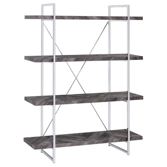 Grimma Bookcase in Rustic Grey - Coaster Furniture