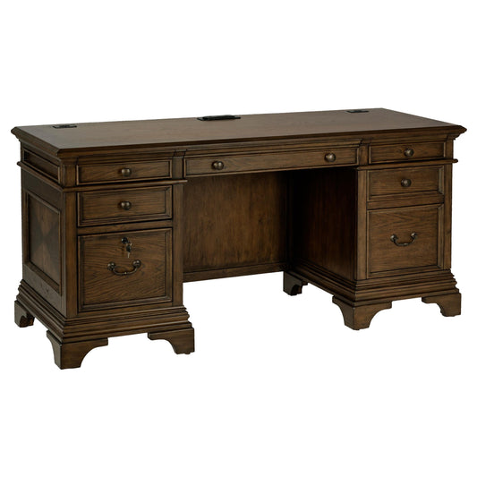 Hartshill Credenza Desk in Burnished Oak - Coaster Furniture