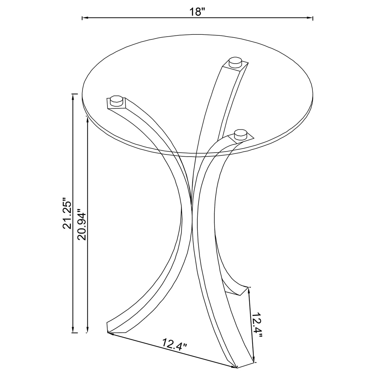 Laning Side Table in Clear - Coaster Furniture