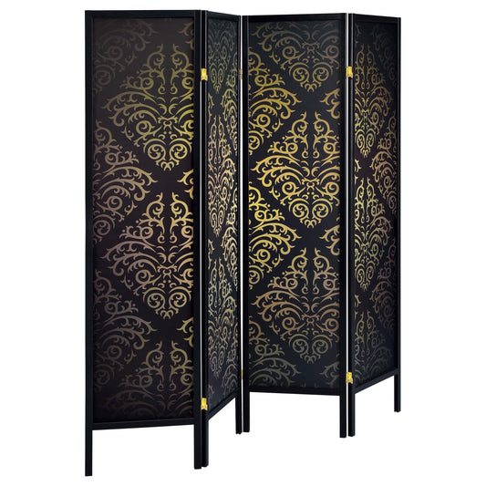 Haidera Room Divider in Black Damask - Coaster Furniture