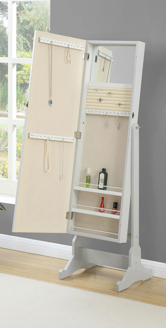 Yvonne Jewelry Cheval Mirror in Dove Grey - Coaster Furniture