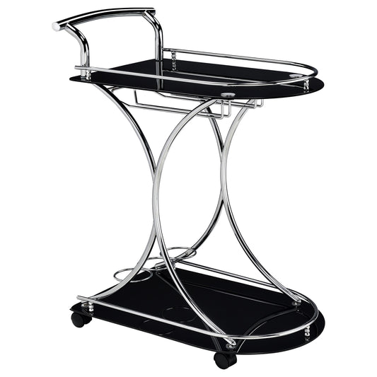 Elfman Bar Cart in Black - Coaster Furniture