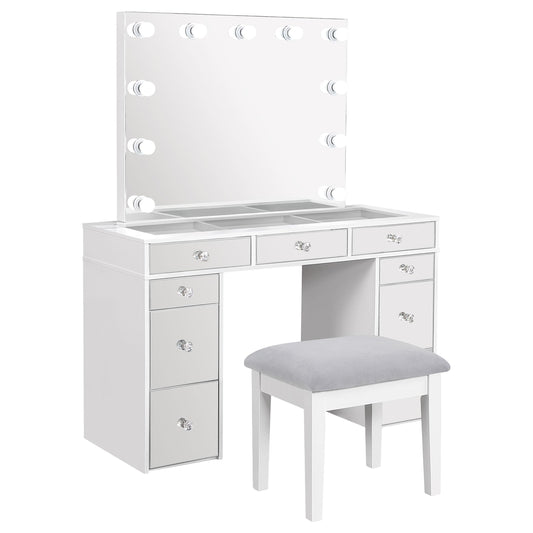 Regina Vanity Set in White - Coaster Furniture
