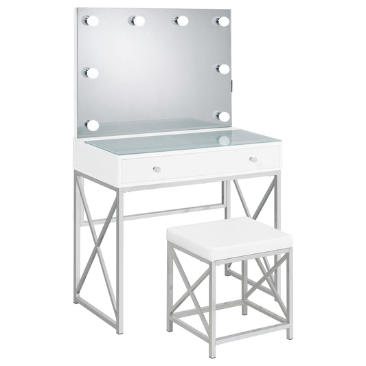 Eliza Vanity Set in White - Coaster Furniture