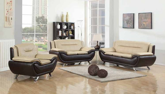 1072 Almond/Brown Living Room Set