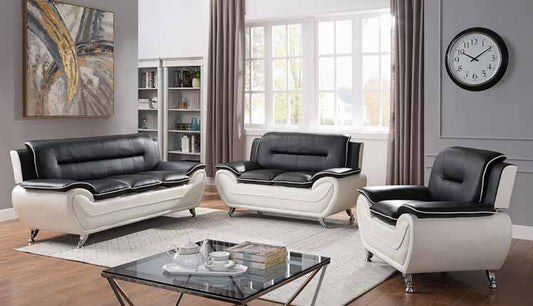 1076 Black / White Living Room Set
