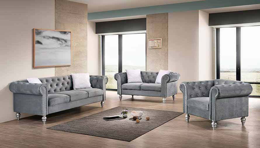 2074 Grey Living Room Set