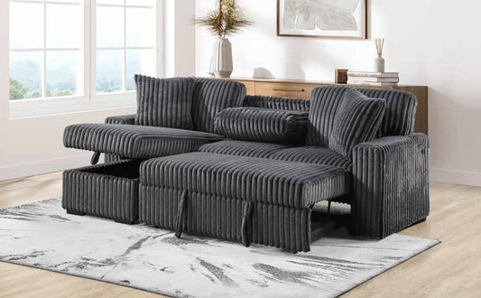 3446 Charcoal 2pc Reversible Sectional Living Room Set