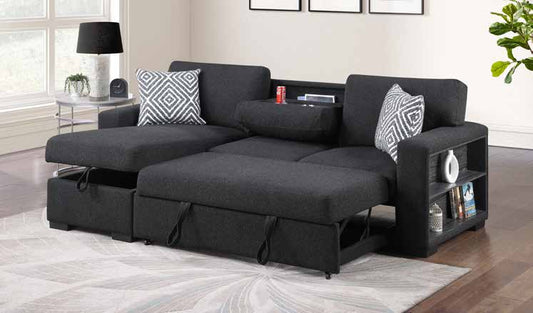 3450 Reversible Black Pop up Sleeper Living Room Set