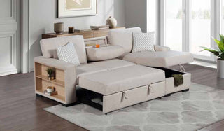 3451 Beige Pop up Sleeper Living Room Set