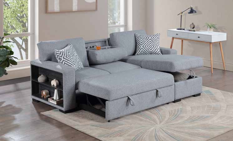 3454 Grey Pop up Sleeper Living Room Set