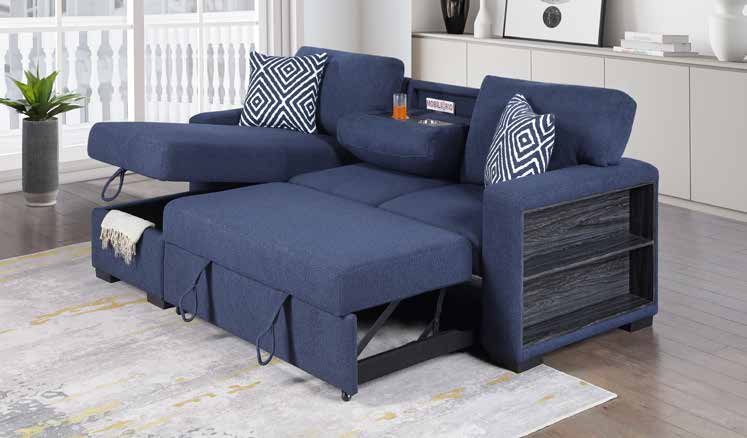 3459 Navy Pop up Sleeper Living Room Set