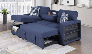 3459 Navy Pop up Sleeper Living Room Set
