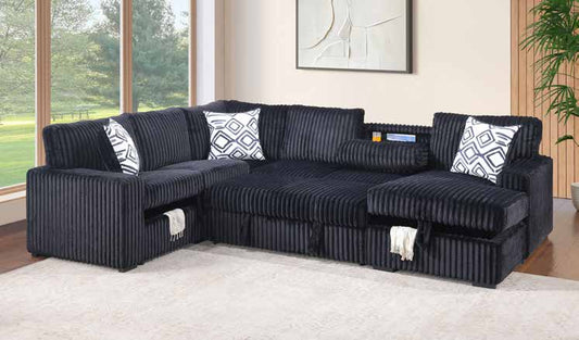 3580 Black Pop up Sleeper Living Room Set