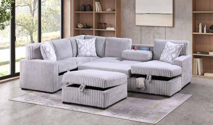 3583 Grey Pop up Sleeper Living Room Set