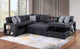 3590 Black Tweed Sleeper Sectional Living Room Set