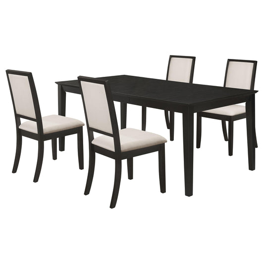 Louise 5-Piece Dining Set in Black - Coaster Furniture