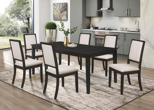Louise 7-Piece Dining Set in Black - Coaster Furniture