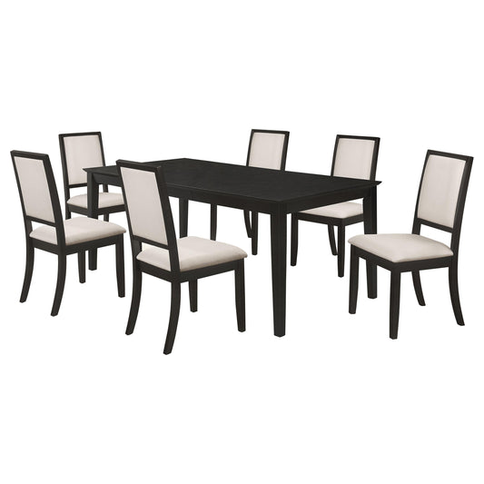 Louise 7-Piece Dining Set in Black - Coaster Furniture