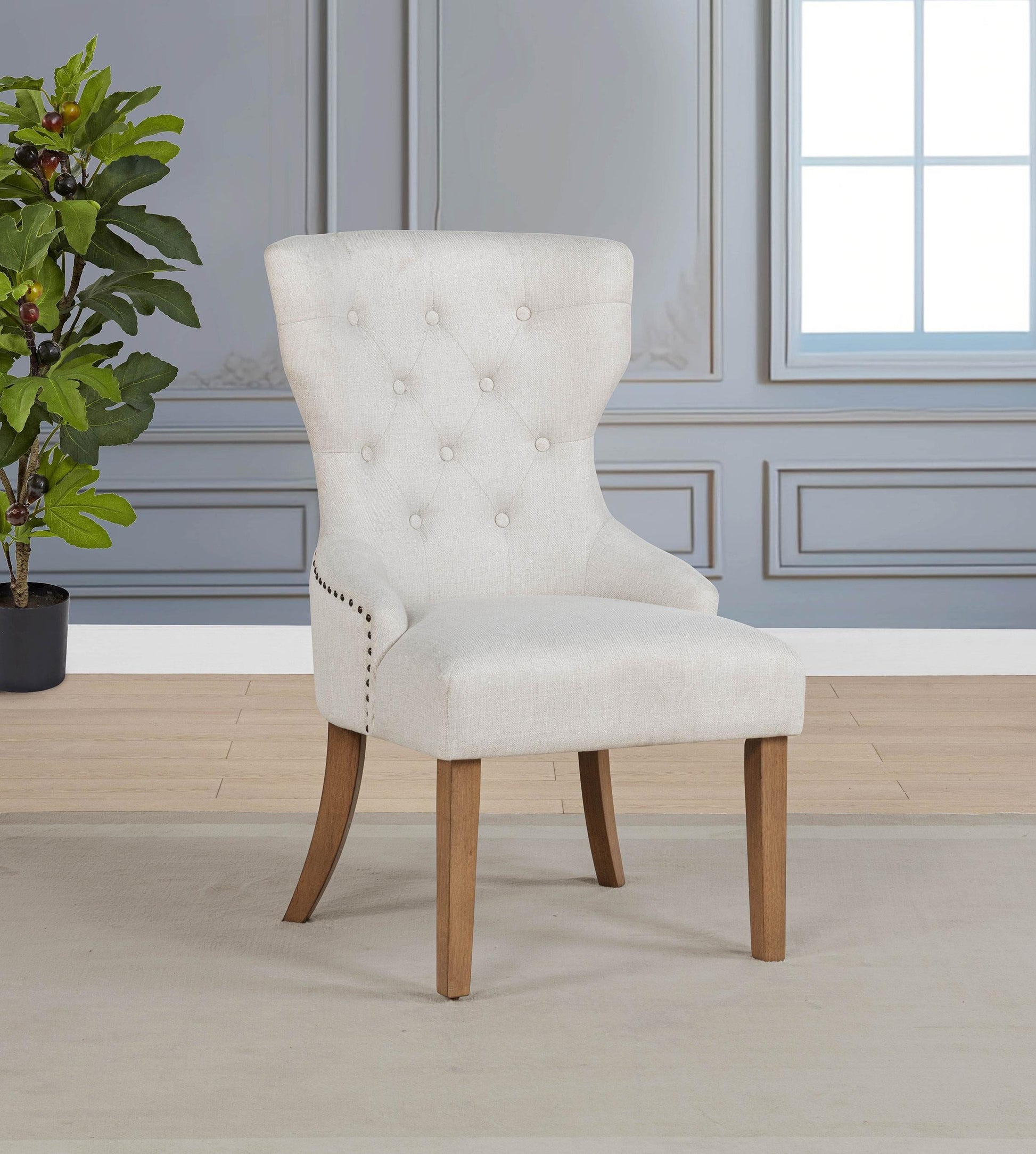 Baney Side Chair - Beige / Rustic Grey