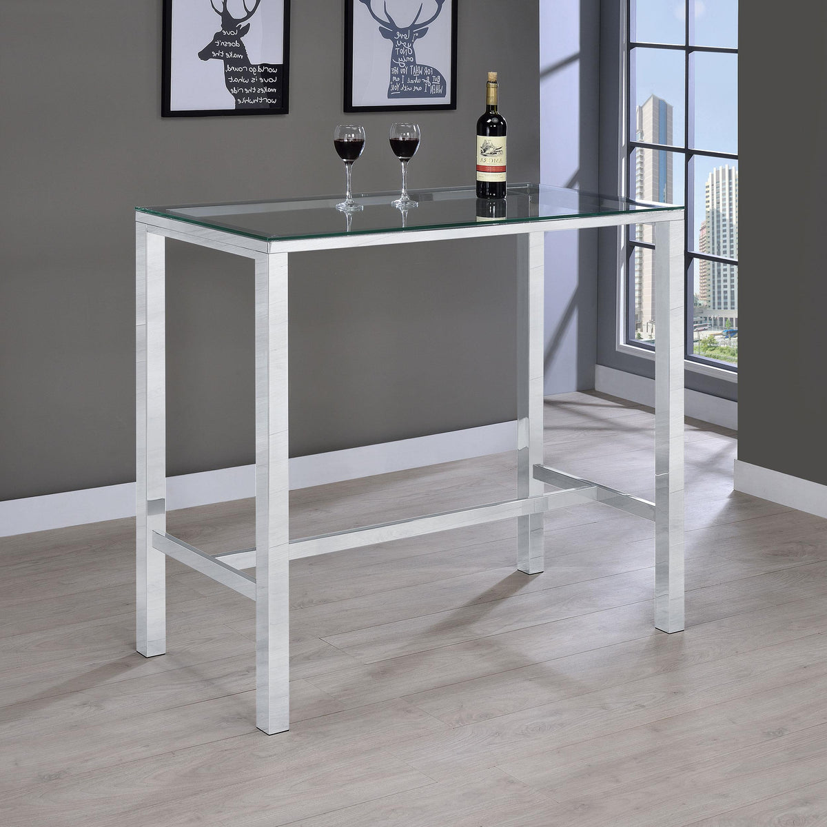 Tolbert Bar Table in Chrome - Coaster Furniture