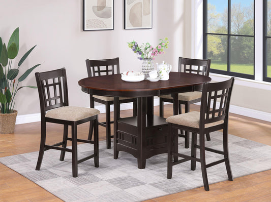 Lavon 5-Piece C.Ht Dining Set in Light Chestnut - Coaster Furniture