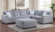 3663 Light Grey 3pc Sectional Overall Living Room Set