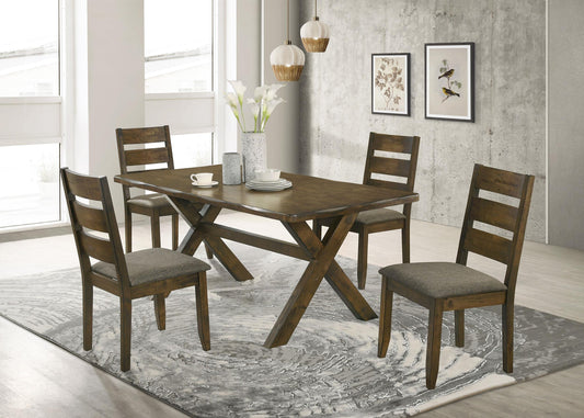 Alston 5-Piece Dining Set in Knotty Nutmeg - Coaster Furniture
