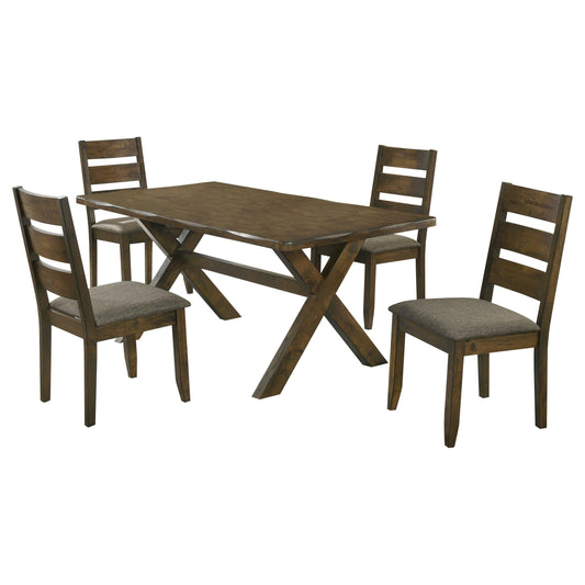 Alston 5-Piece Dining Set in Knotty Nutmeg - Coaster Furniture