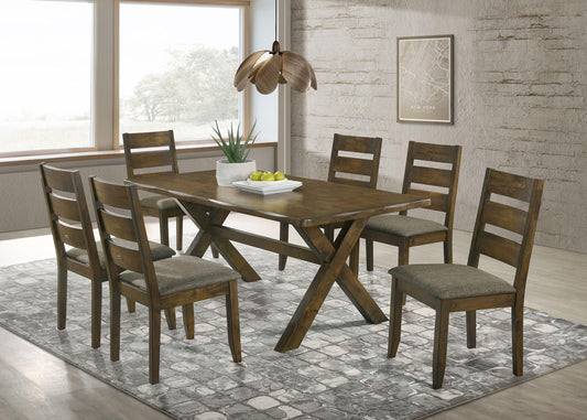 Alston 7-Piece Dining Set in Knotty Nutmeg - Coaster Furniture