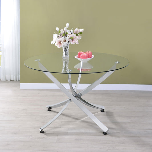 Beckham Dining Table in Chrome - Coaster Furniture
