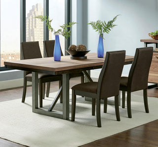 Spring Creek Dining Set in Natural Walnut / Chocolate - Coaster Furniture