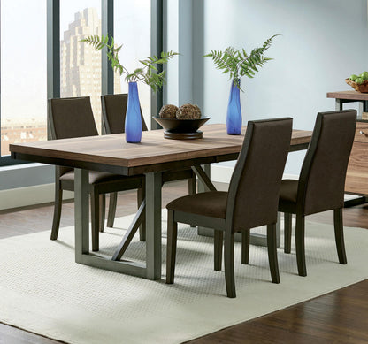 Spring Creek Dining Set in Natural Walnut / Chocolate - Coaster Furniture