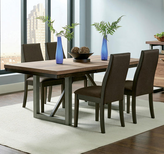 Spring Creek Dining Set in Natural Walnut / Chocolate - Coaster Furniture