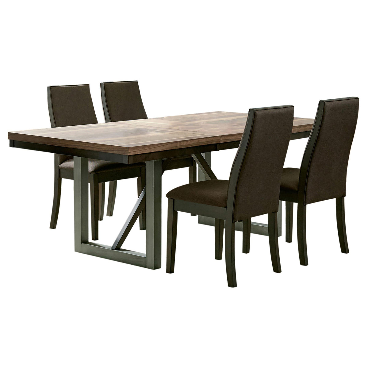 Spring Creek Dining Set in Natural Walnut / Chocolate - Coaster Furniture