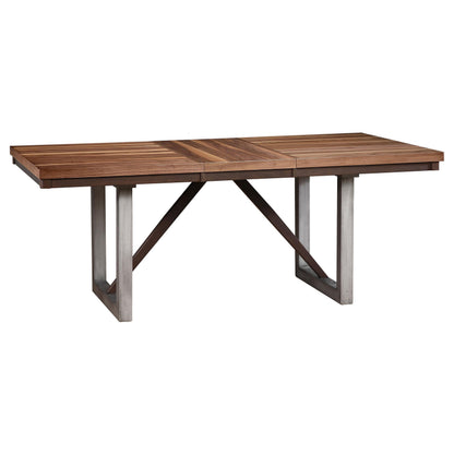 Spring Creek Dining Set in Natural Walnut / Chocolate - Coaster Furniture