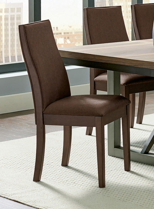 Spring Creek Side Chair in Natural Walnut / Chocolate - Coaster Furniture
