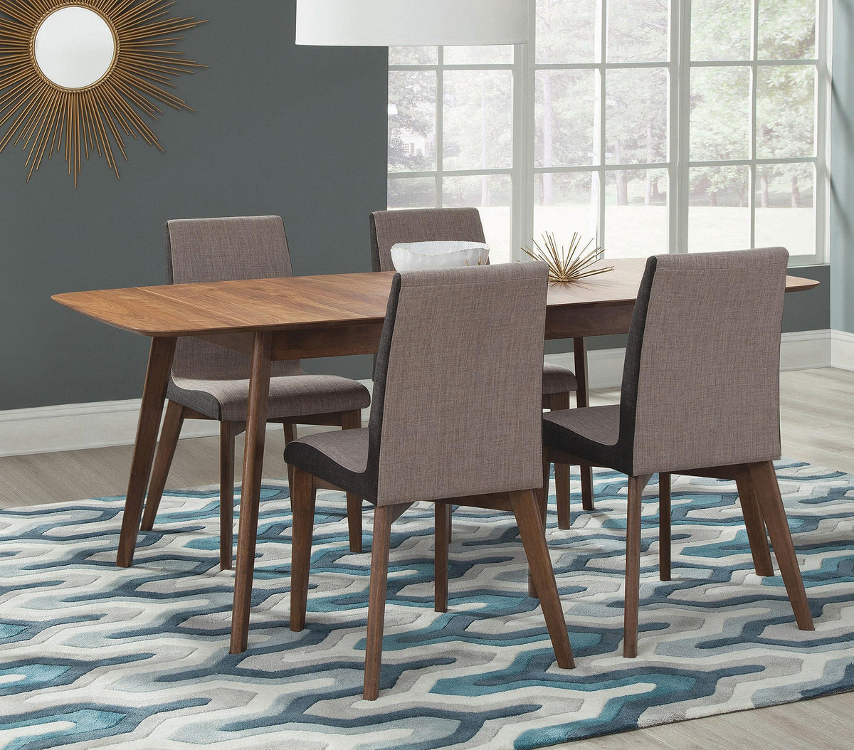 Redbridge 5-Piece Dining Set in Natural Walnut - Coaster Furniture