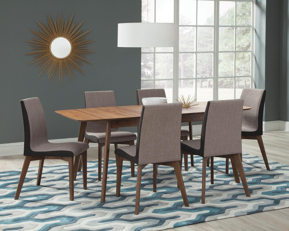 Redbridge 7-Piece Dining Set in Natural Walnut - Coaster Furniture
